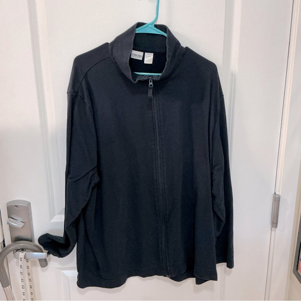 26-28 navy cotton jacket with front zipper.